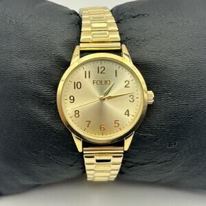 Folio Gold Classic Women’s Watch Working New Battery